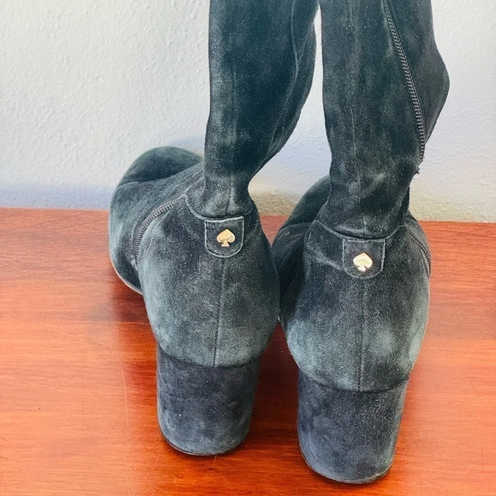 Kate Spade Lora Black Suede Leather Over-the-Knee Women's Boots